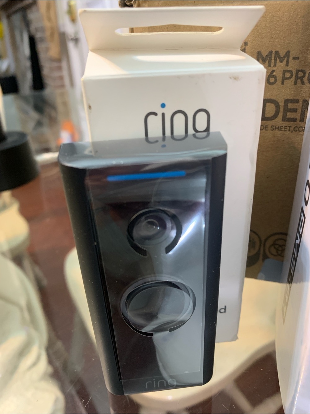 Ring Video Doorbell in Black with Blue LED